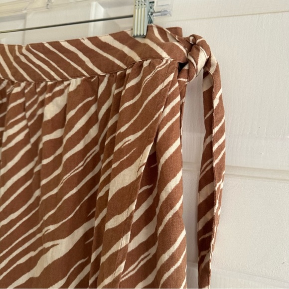 A New Day Women's Linen Wrap A-Line Skirt Brown Zebra Print Size XXL Beachy - Picture 4 of 7